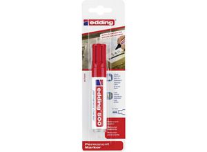 4004764060313 - 6 x Permanentmarker edding 500 rot Blister