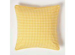 5055967414105 - Gingham-Kissenbezug aus Baumwolle 60 x 60 cm gelb - Gelb - Homescapes