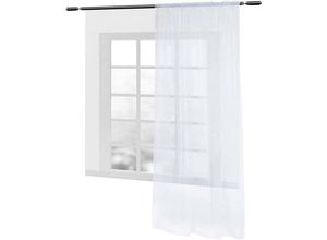 4063425026105 - Gardinen transparent mit Kräuselband Stores Voile (1 Stück) weiß 140x245 cm - weiß - Woltu