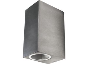 4250967315242 - Mcshine - Wandleuchte Square-E Edelstahl-Optik IP44 2x GU10 Aluminium Gehäuse