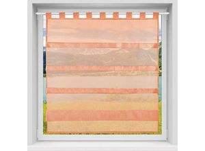 4251028172354 - Bestlivings - orange Bistrogardine Transparent mit Schlaufen in 100x110 cm ( BxL ) in vielen Varianten erhältlich - Orange