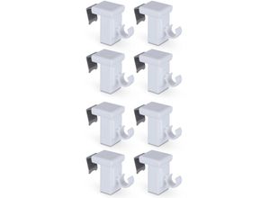 4059222062958 - Klemmträger 8er Pack - für Cafehaustangen Ø10mm - Fensterrahmen 10-27mm - Klemmfix Ersatzträger - ohne Bohren Schrauben Kleben einfache Montage