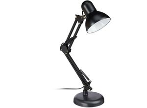 4052025943981 - Retro Schreibtischlampe Gelenk-Arm schwenkbar Büro Leselampe Metall E27 HxBxT 50 x 27 x 15 cm schwarz - Relaxdays