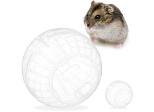 4052025271947 - Relaxdays - 2 x Hamsterball Laufkugel für Hamster & Mäuse Bewegung Nagerspielzeug zum Laufen Kunststoff 14 cm transparent