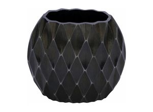 4260700658680 - Spetebo - Aluminium Blumenvase schwarz - oval   17 cm - Alu Tisch Deko Blumen Vase Metall