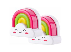 8445152217562 - Greenice - 2 Pack Verstellbare Wandnacht led für Kinder Rainbow - Warmweiß