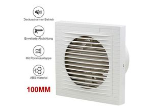 8934340934331 - Hengda - Badlüfter Ventilator Wandlüfter Mit Rückflussleitblech 100mm Deckenlüfter Bad