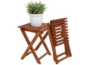 4260461477872 - Spetebo - Eukalyptus Klapphocker tacoma natur - 37 x 29 cm - klappbarer Holz Blumenhocker