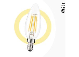 8435427130665 - Barcelona Led - LED-Kerzenbirne E14 C35 Glühfaden E14 5W transparent Lichtfarbe Warmweiß - Warmweiß