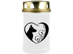 4059222042677 - Hs Candle - Grabkerze Grablicht ( Hund Herz ) - ca 48h   2 Tage Brenndauer je Kerze ( 145cm ø 7cm ) - viele versch Designs - Hund Herz