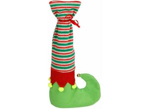 4251699827751 - Buri - Flaschendekoration Socken Motiv Weihnachtsmann Flaschenkostüm Flaschentasche top - 1