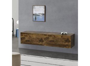 4059438151088 - [encasa] - Hängeboard Evaton 140x33x30 cm mit 2 Ablageflächen Walnuss-Optik encasa - Dunkelbraun