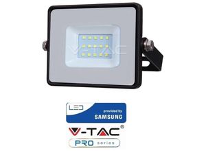 3800157630825 - V-Tac 10W Wasserdichter Sicherheits-Led-Strahler Für Den Aussenbereich Mit Samsung Led Schwarzem Gehäuse Grauem Glas Ip65 6400K