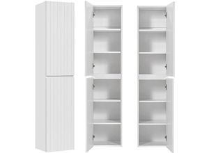 4066075090625 - Lomadox - Badmöbel Hochschrank IRAKLIO-56 in weiß matt mit 2 Türen b h t ca 35 160 33 cm - weiß