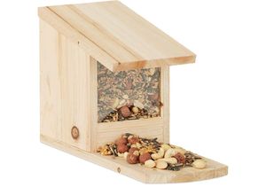 4052025207427 - Eichhörnchen Futterhaus zum Stellen Überwinterungshilfe aus Tannenholz h x b x t 175 x 12 x 25 cm natur - Relaxdays