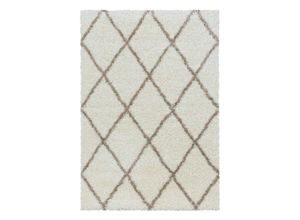 4058819101346 - Hochflor-Teppich AYYILDIZ TEPPICHE ALVOR 3401 Teppiche Gr B L 160 cm x 230 cm 50 mm 1 St beige (cream) Esszimmerteppiche