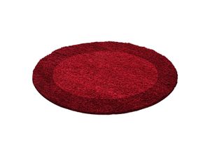 8694257079593 - Hochflor-Teppich AYYILDIZ TEPPICHE Life Shaggy 1503 Teppiche Gr Ø 200 cm 30 mm 1 St rot Esszimmerteppiche Wohnzimmer