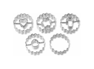 4044935010624 - Dr Oetker 5er Mini-Linzer Ausstecher-Set Ausstechformen für Weihnachten Ausstecher für Plätzchen Kekse und Fondant vielfältige Motive Menge 1