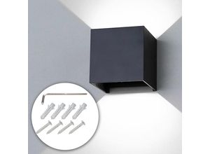 0726504036207 - Led Wandleuchte Wandleuchten IP65 Wohnzimmer Flurlampe Treppen Wandlampe Außen Deko 7W Schwarz Kaltweiß - Schwarz - Swanew 0726504036207 - Led Wandleuchte Wandleuchten IP65 Wohnzimmer Flurlampe Treppen Wandlampe Außen Deko 7W Schwarz Kaltweiß - Schwarz - Swanew