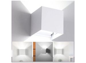 0726504527200 - Swanew - Applique Murale led Extérieur Moderne IP65 Escalier Couloir Lampe Carré Up Down Lumière Déco 7W Blanc Blanc Froid