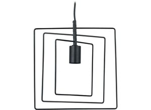 Image of Relaxdays Hängelampe Quadrat, moderne Pendelleuchte, E27, HBT 131 x 30 x 25 cm, Wohnzimmer, Hängeleuchte Metall, schwarz