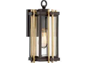 5024005343714 - Elstead - Quoizel QZ-GOLDENROD2-S Wandleuchte Goldenrod 1xE27 100W Stahl Bronze gold Glas geschliffen H327cm B155cm IP44 dimmbar