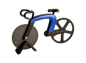 4260545432575 - Ecence - Pizzaschneider Fahrrad Pizza Cutter rostfreier Stahl Antihaft-Beschichtung Blau