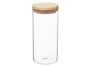 3665884015570 - Atmosphera Créateur Dintérieur - Aufbewahrungsgläser aus Glas und Holz luftdichter Deckel atmosphera - 13 l - Blanc