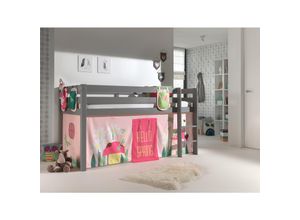 5420070234511 - VIPACK - Spielbett Pino mit Textilset Vorhang und 3 Taschen Spring Ausf Kiefer massiv grau lacki 5420070234511 - VIPACK - Spielbett Pino mit Textilset Vorhang und 3 Taschen Spring Ausf Kiefer massiv grau lacki