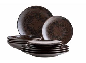 9001794935074 - Mäser Serie Metallic Bronze Tafelservice 12 teilig für 4 Personen