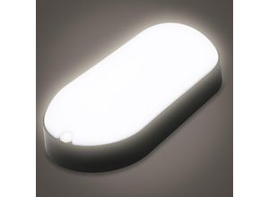 0726503808027 - Led Feuchtraumleuchte Deckenleuchten Ovalleuchte 15W Badlampe Wannenleuchte Nassraum IP54 - Schwarz - Hengda