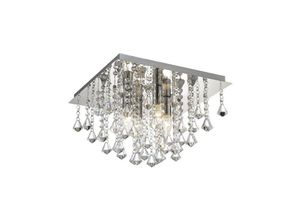 5056004201443 - Inspired Lighting - Inspired Deco - Acton - Unterputz 4 Licht E14 380 mm quadratisch poliertes Chrom Prismenkristall