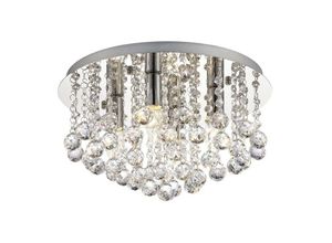 5056004201436 - Inspired Lighting - Inspired Deco - Acton - Flush Ceiling 4 Light E14 380 mm rund Chrom poliert Kugelkristall