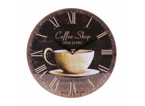 4250407380267 - Buri - Zeitlose Wanduhr Ø29cm Landhausstil Shabby Vintage Antik Küchenuhr Holzuhr Deko - Coffee Shop