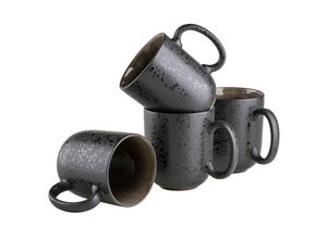 9001794934220 - Kaffeebecher-Set Steinzeug Niara 4 (Farbe Schwarz   Grau)