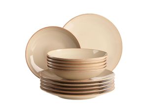 9001794800143 - MÃSER Serie Ossia Teller-Set fÃ¼r 6 Personen Sand 12 tlg - B-Ware sehr gut