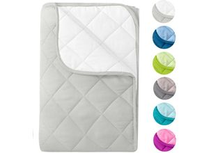 4251474100901 - Microfaser Sommer Steppbett im Wende-Design 135x200 – OekoTex weiß und wollweiß kochfest 95° Leichtsteppbett für Camping und heiße Tage i ohne Bezug