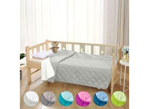 4251474132704 - Kinder Microfaser Steppbett im Wende-Design 135x200 – OekoTex weiß und wollweiß kochfest 95° Leichtsteppbett Krabbeldecke i ohne Bezug verwendbar i