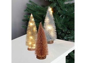 4251699825498 - Buri - Deko-Tannenbaum mit Glitzer und 5 LEDs 20cm Warmweiß