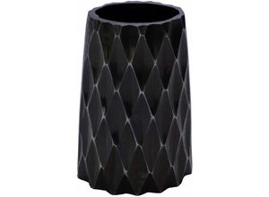 4260700658666 - Spetebo - Aluminium Blumenvase schwarz - gerade   18 cm - Alu Tisch Deko Blumen Vase Metall