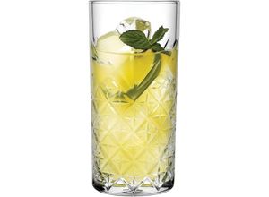 8693357393776 - Timeless Trinkgläser Set Glas transparent Set aus 4 Longdrinkgläsern für ein 4 Pers Gedeck in edler Kristall Optik geschliffen - Pasabahce