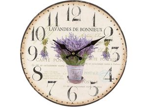 4050223846523 - Wanduhr Lavendel 28cm Wanduhren Gr B H T 28 cm x 28 cm x 35 cm lila Wanduhren