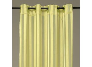 Image of Dekoschal Gardine Vorhang Streifen halbtransparent Auswahl: Ösenschal 140x 245cm grün - apfelgrün - Grün