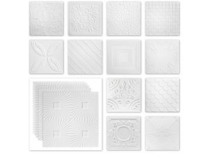 4251874663464 - Deckenplatten Styropor XPS - weiß viele Motive 50x50cm - Sparpaket Nr01 bis Nr69 Nr30 2 m² 8 Platten 4251874663464 - Deckenplatten Styropor XPS - weiß viele Motive 50x50cm - Sparpaket Nr01 bis Nr69 Nr30 2 m² 8 Platten