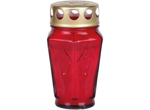 4059222255954 - Hs Candle - Grablicht Grabkerze aus Glas Eck (125cm) ca 30 Stunden Brenndauer   Farbe Rot - Rot