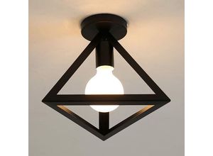 Image of Deckenlampe Industrielle Metall Triangle Pendelleuchte E27 für Wohnzimmer Cafe Schwarz