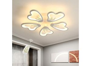 Image of Dimmbare LED-Deckenleuchte, 60 W, 5000 LM, moderne Deckenleuchte mit Fernbedienung, Blumenform-Design, 5 Blütenbltter, Deckenleuchte für Wohnzimmer,