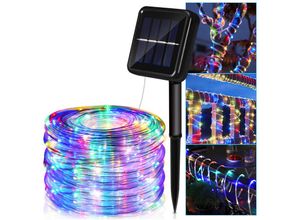 9460565046652 - Vingo - Solar Lichtschlauch led Lichterschlauch Lichterkette Außen Lichternetz rgb 20M - Bunt