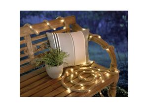 4041908128478 - Garden Pleasure Hanfseil mit Solarbeleuchtung Dekorative Beleuchtung und speziell für den Innenbereich geeignet braun Único