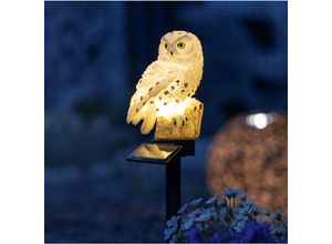 4262371534188 - Led Solar Gartenstecker eule warm weiß - 45 x 10 cm - Garten Dekoleuchte mit Dämmerungssensor - Deko Leuchte Figur Skulptur Gartenleuchte Dekoleuchte